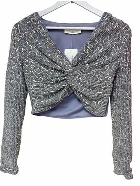 ✨American Threads Dazzling Sequin Knotted Crop Top-Celeb Style- Festival✨